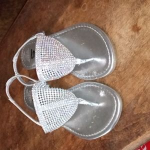 BTW By The Way Girls Bling Curtain Silver Sparkle Sandals 3